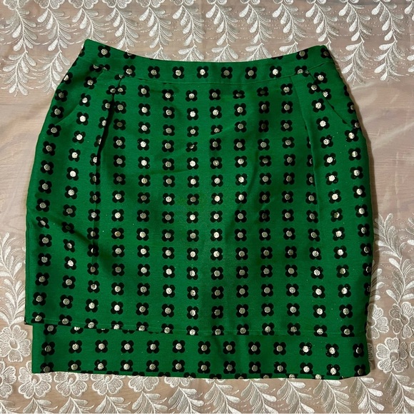 Anthropologie HD in Paris Green Floral Patterned Women's Skirt -Size 8 -SK05 - Picture 1 of 9